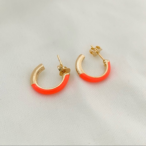 Neon Enamel Hoop Earrings - Picture 6 of 8